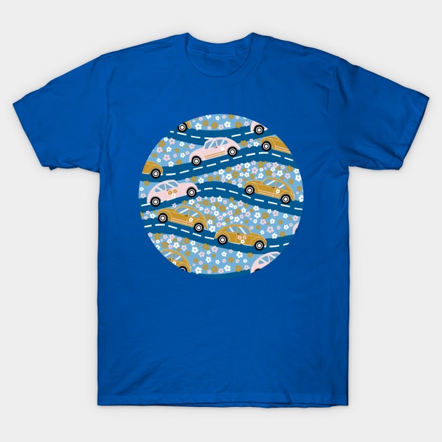 Hippy Cars In Fields Of Flowers T-Shirt by Milamoo